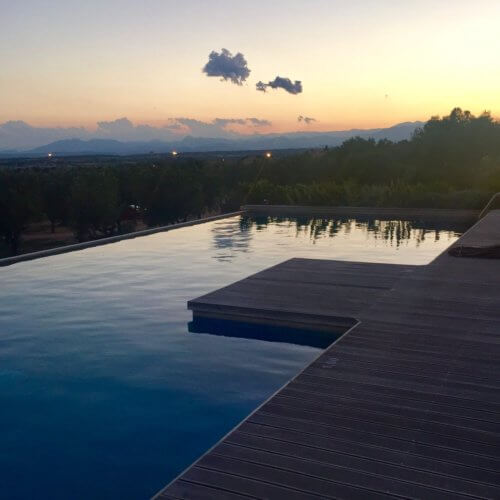 Hotel Mas Lazuli pool sunset
