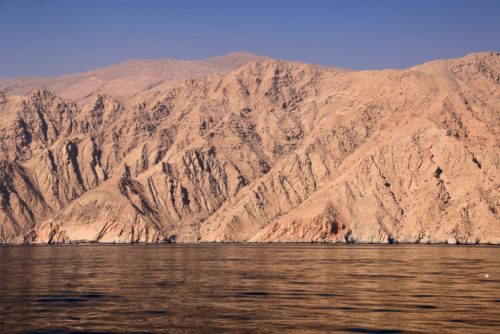 Mountains on Six Senses Zighy Bay dhow cruise